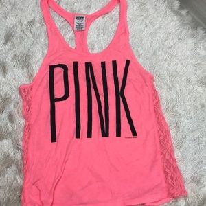 Victoria’s Secret pink lace side racer back tank